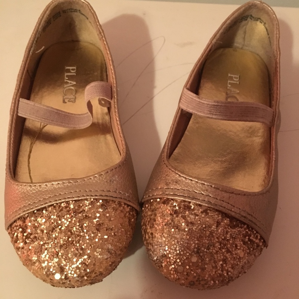 Gold sparkly Mary Janes